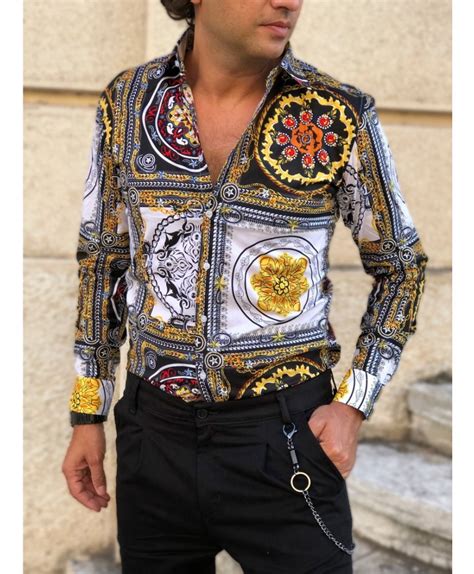 camicia tipo versace uomo